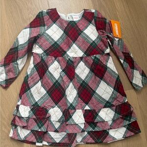 Gymboree Festive Plaid Dress in Red, Green, and White